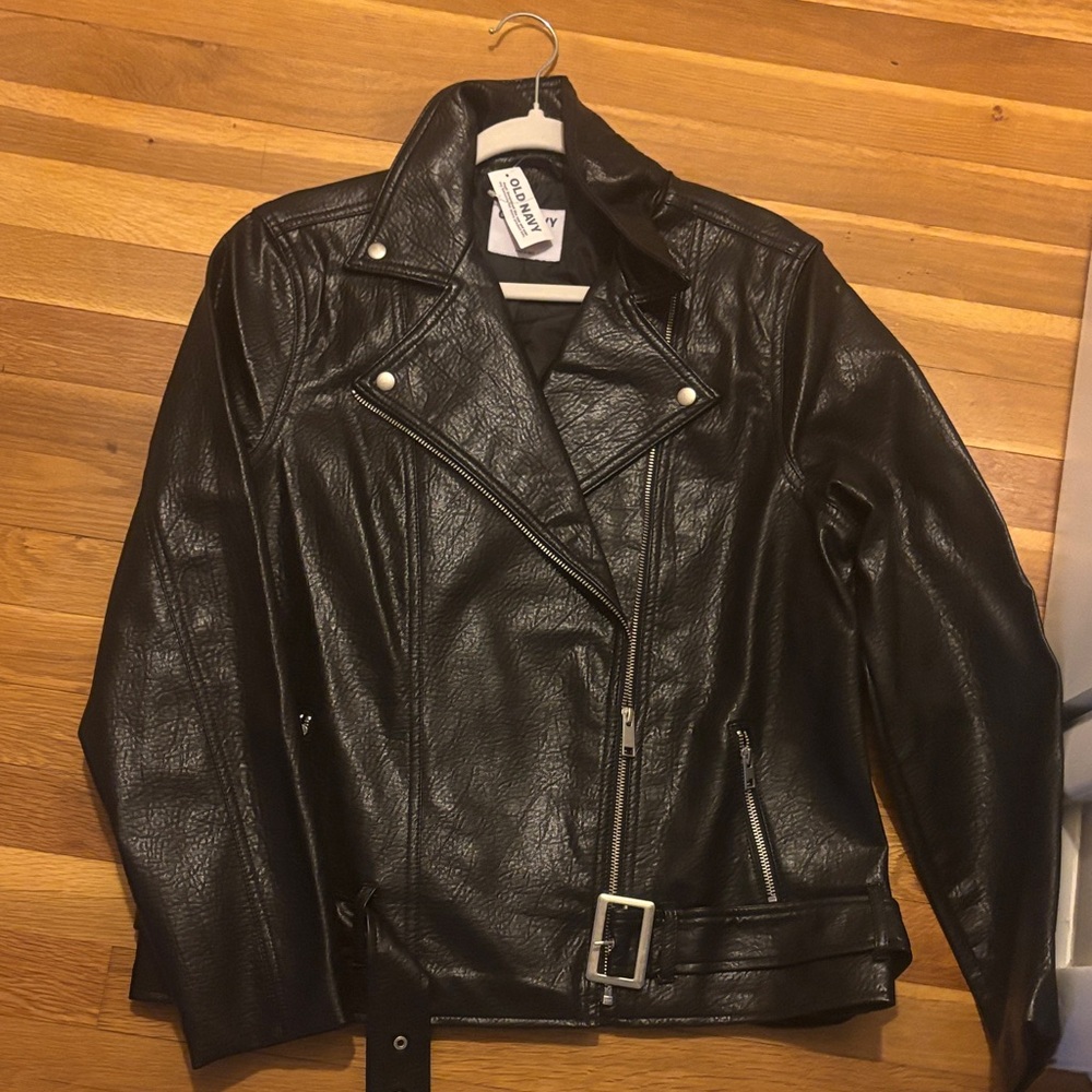 NWT Old Navy Faux Leather Moto Jacket - Black